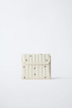 ZARA ПЕЛЕНАЛЬНЫЙ КОВРИК ДЛЯ МАМ С ЦВЕТОЧНЫМ ПРИНТОМ, ЭКРЮ