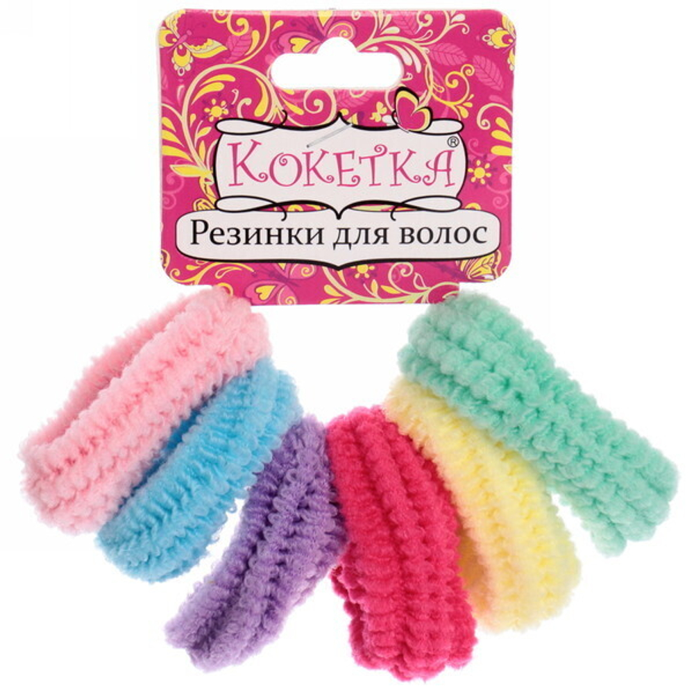 Резинки для волос 6шт «Collection Krasa - Palette», микс 6 цветов, d-4.5см