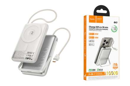 Powerbank HOCO Q43 Clever dual PD20W power bank with cable+watch charger+holder(10000mAh)