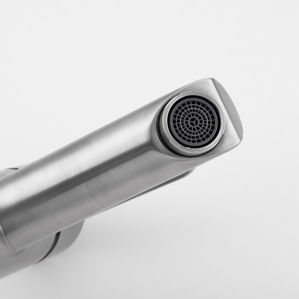 Смеситель для раковины 35к F10801 FRAP (литой, п/гайку, САТИН, нерж.сталь)