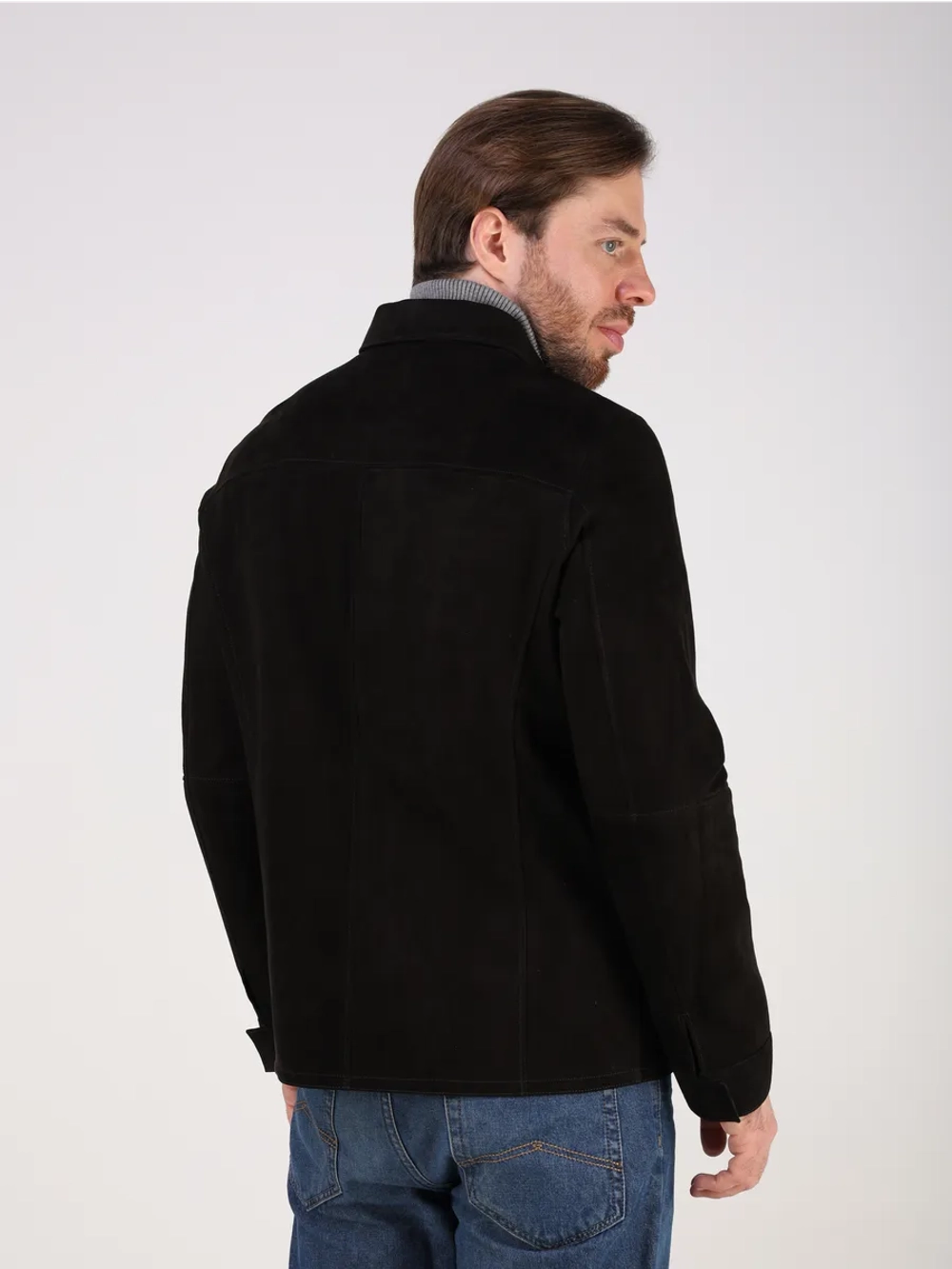 Кожаная куртка демисезонная замшевая рубашка