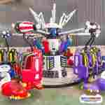 Карусель с подъёмом «Космодром мечты» 8 кабинок, 16 мест 8×8×4 м