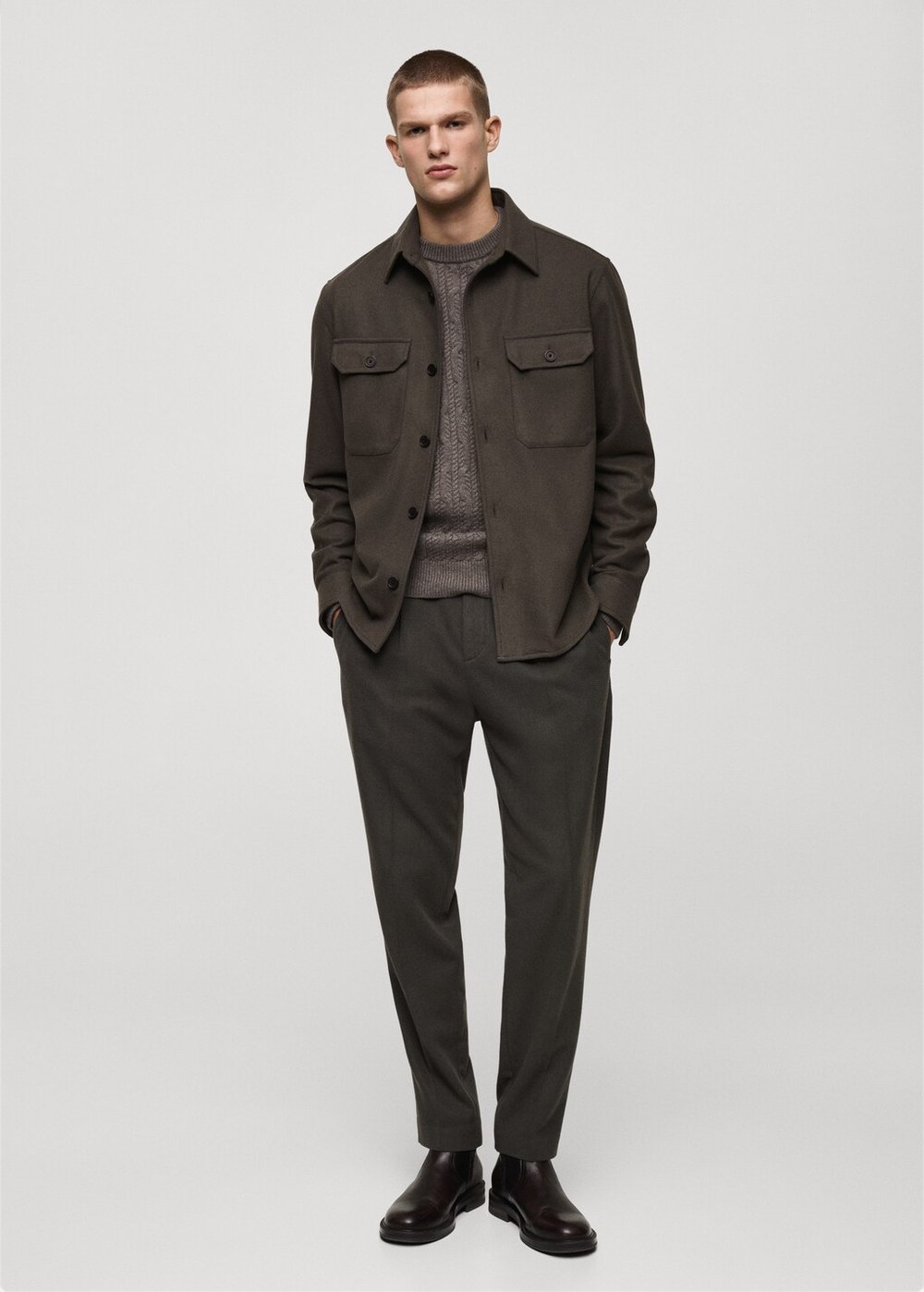 Верхняя рубашка из фланели из смесовой шерсти