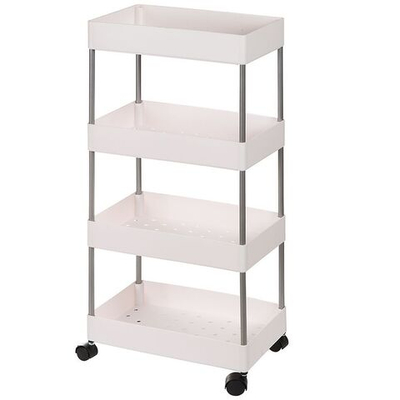 Полка универс, пластик/металл, 4 секц, 40х22х89 см, нагрузка до 10 кг, бел, z844