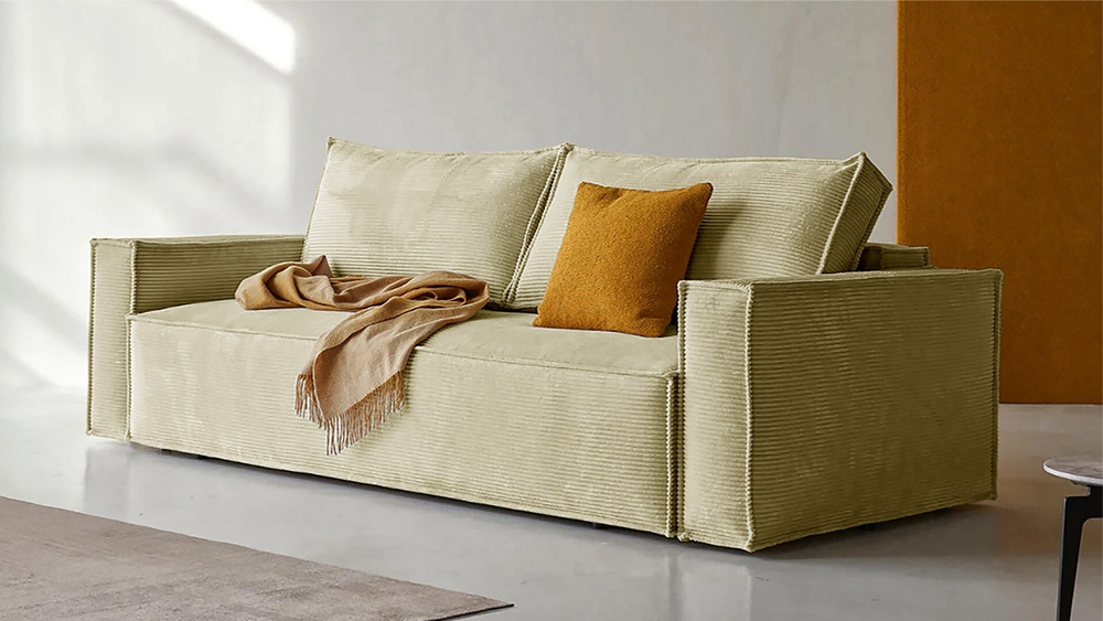Диван Софт 3 Cilium Cream 240*94*80 см, Кремовый Вельвет Еврокнижка Фиеста