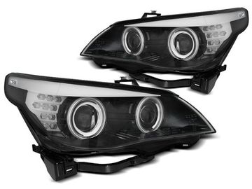 Передние фары Angel Eyes для BMW 5 E60 / E61 (03-07) CCFL Black