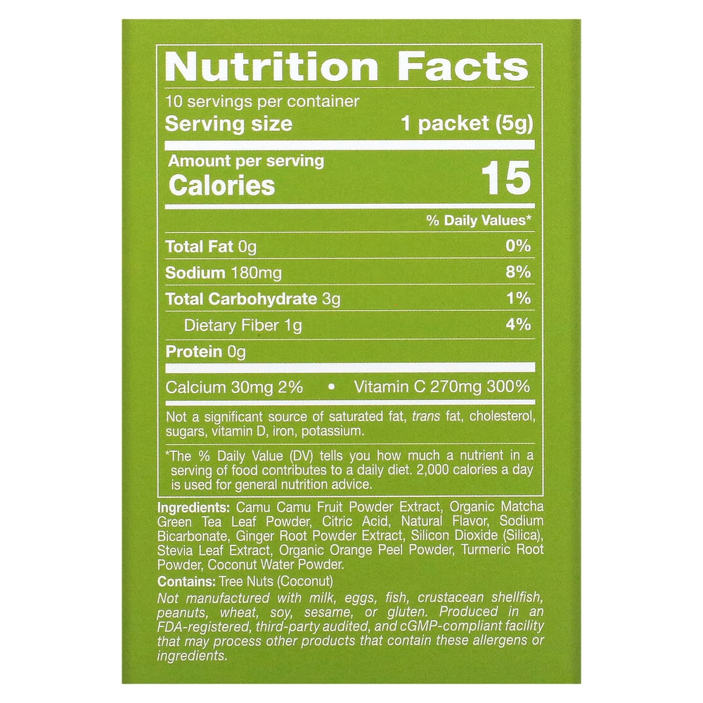 California Gold Nutrition, Matcha Road, матча с витамином C, цитрус и имбирь, 10 шт.