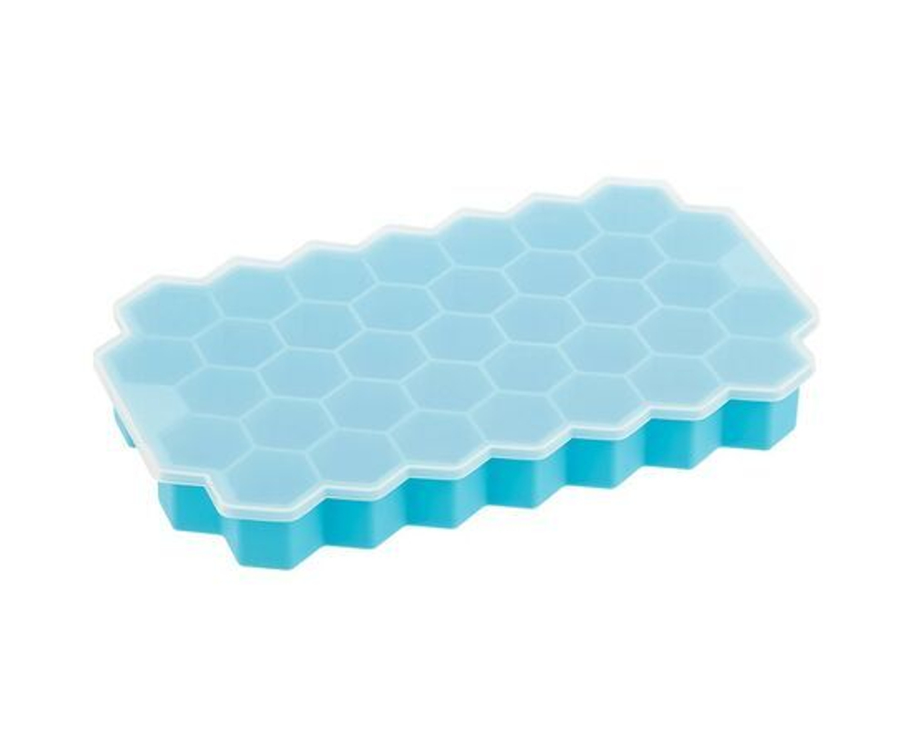 Форма для льда Посуда для кухни силиконовая Кухонные аксессуары и принадлежности PERFETTO СОТЫ 37 ячеек с крышкой 107661