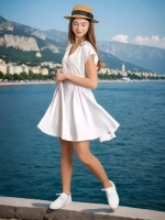 Комбинезон летний с шортами в горошек