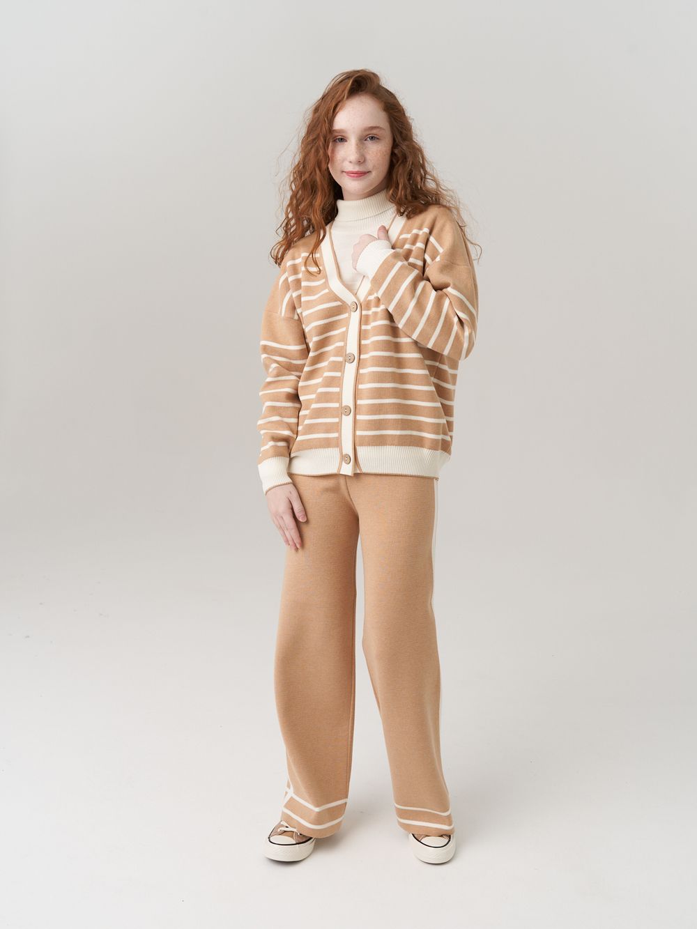 Кардиган для девочки в школу AT1010 сахара