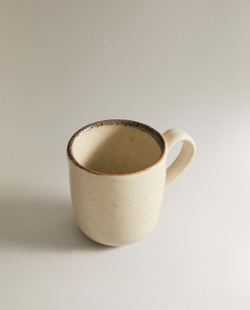 Zara Home чашка из каменной керамики, цвет бежевый, 6.6 см