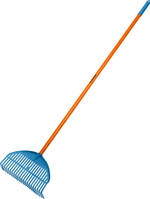GRINDA PL-22 FIBER, 430 х 40 х 1460 мм, 22 зубца, ударопрочный пластик, фибергласовый черенок, грабли веерные пластиковые, PROLine (421818)