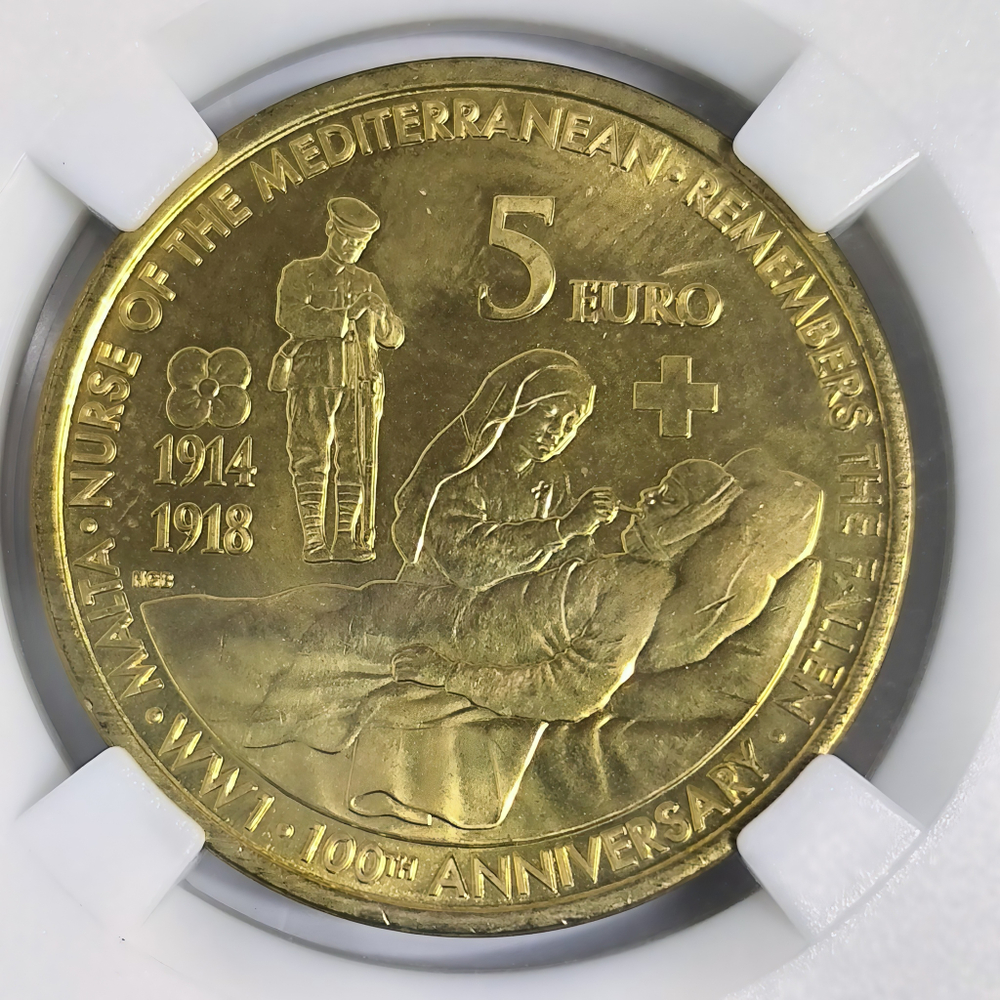 Монета Мальты 5 евро 2014 год "100 лет Первой Мировой войны"