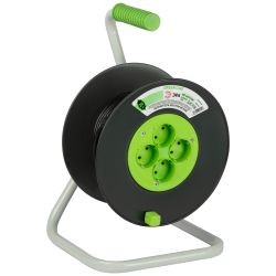 Удлинитель силовой ЭРА GREEN LINE KAT-2x0.75-20m Greenline на катушке пластик 4 розетки без заземления 20м ПВС 2x0.75мм2