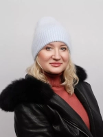 шапка ангора зимняя пушистая вязаная модная