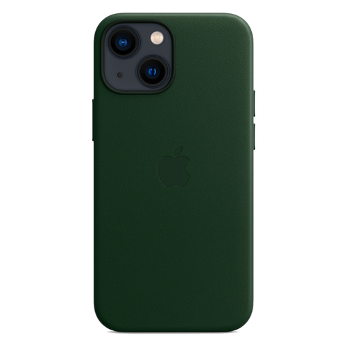 Кожаный чехол с поддержкой MagSafe Apple Leather Case для iPhone 13 mini, Sequoia Green (Зеленая секвойя)