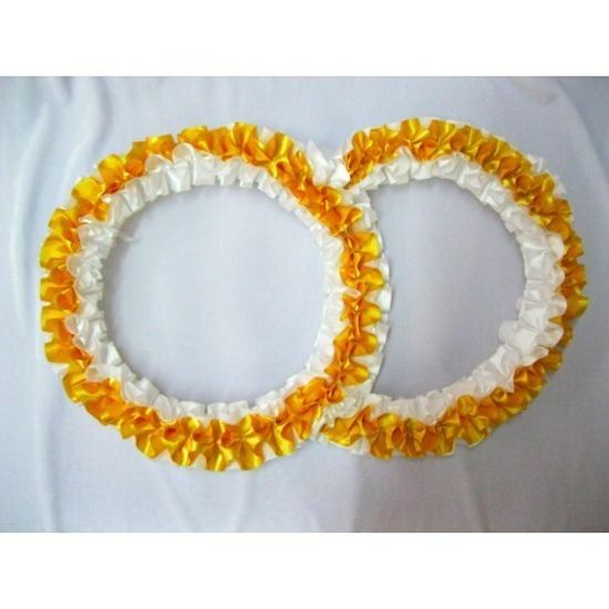 Свадебные кольца для украшения машины, голубые с белым