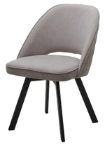 Стул М-City DISAUR Дуна (Duna) поворотный на поворотный на 360 градусов, B22 Серый, Велюр, Черный каркас