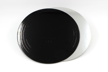 Подложка картонная усиленная 240мм, черная/серебро (Толщина 3,2 мм)