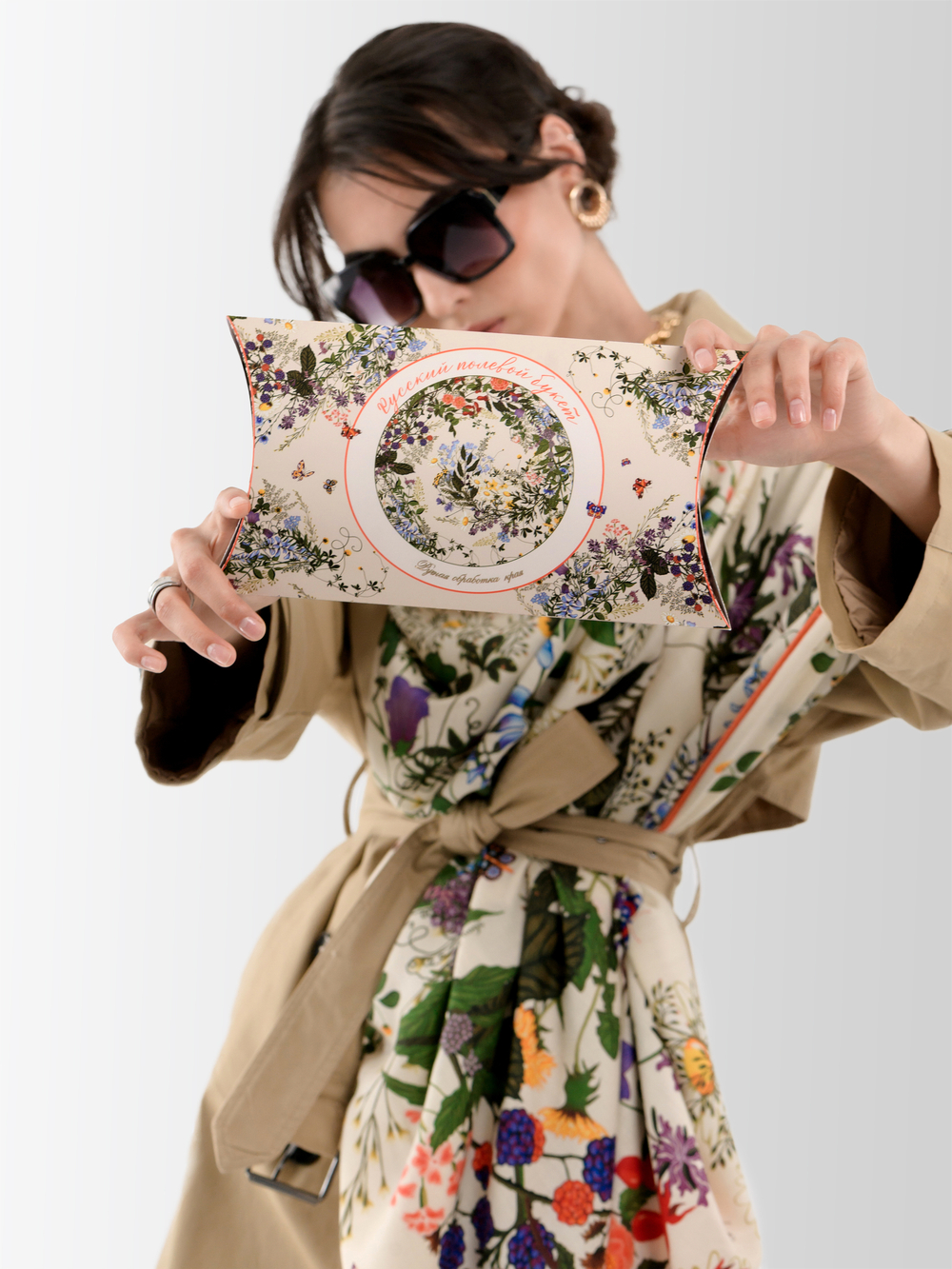 Шаль «Русский полевой букет» 100% шерсть