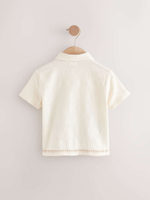 Рубашка с коротким рукавом для мальчика Next E32-652, Молочный