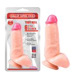 Реалистичный фаллоимитатор на присоске Troy Bell 6.5" (Цвет: телесный)