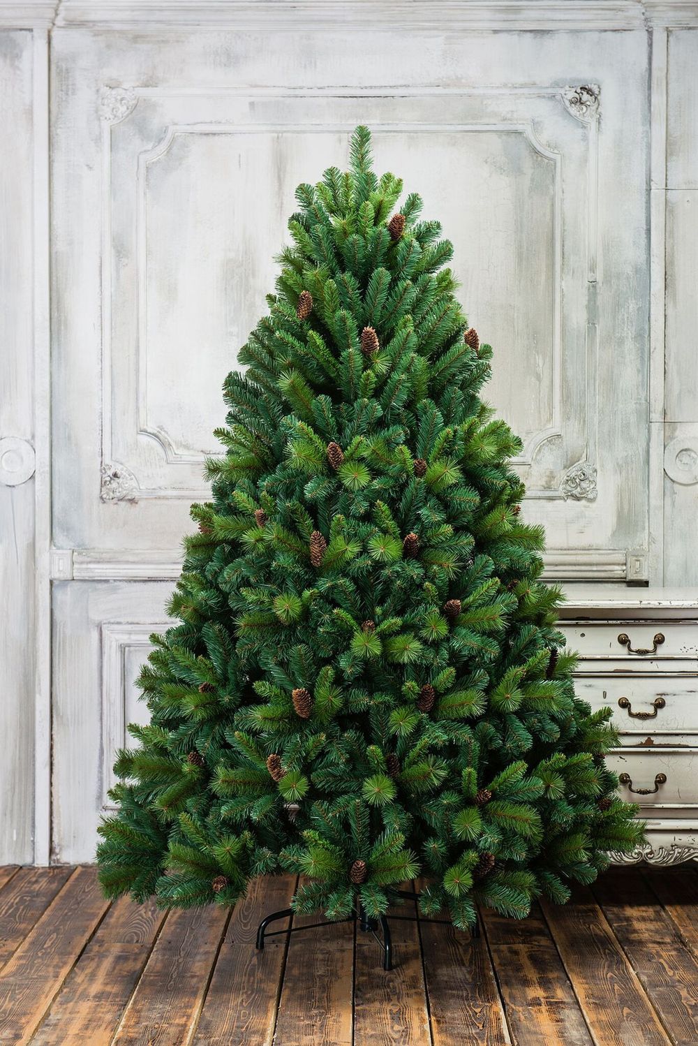 елка искусственная "Байкальская" с шишками (хвоя: пвх)