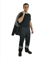 Костюм мужской летний «ЮЖНАЯ ШИРОТА» (куртка+брюки) цв.черный/серый