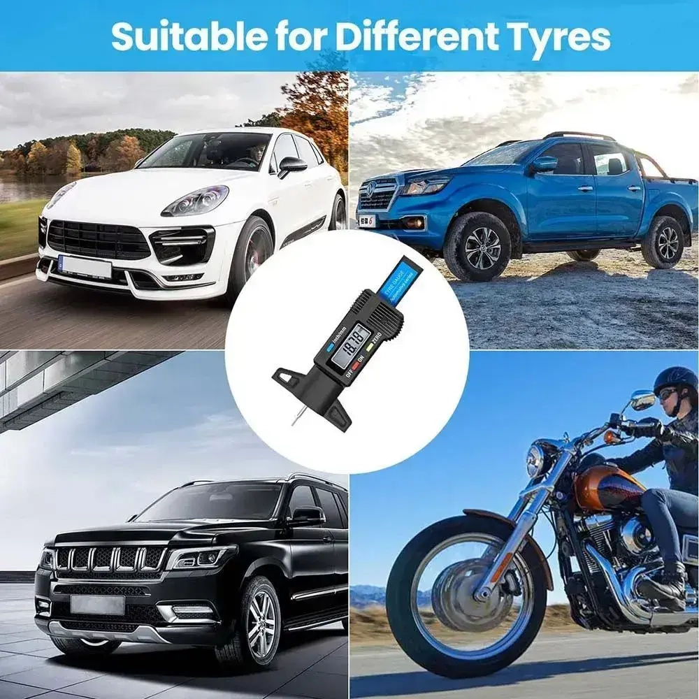 Измеритель глубины протектора шин с батарейкой, Глубиномер 0-25мм