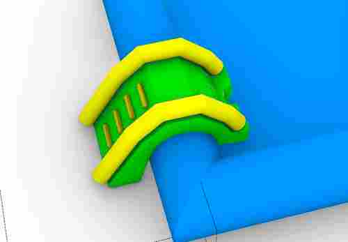 Надувная мини-лестница для бассейна из ПВХ, зелёный, 3,3*1,7*2,1 м