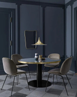 Стул Beetle GUBI латунь/бархат 470х500х870h