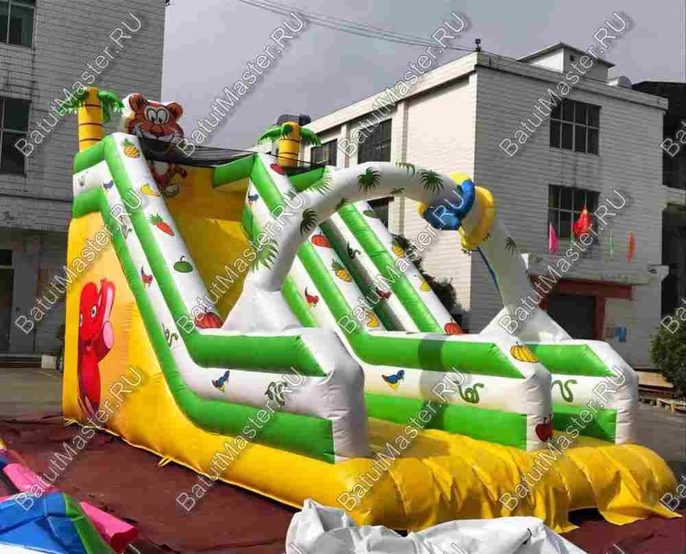 Надувной батут-горка "Тропический микс" 7*4*7 м