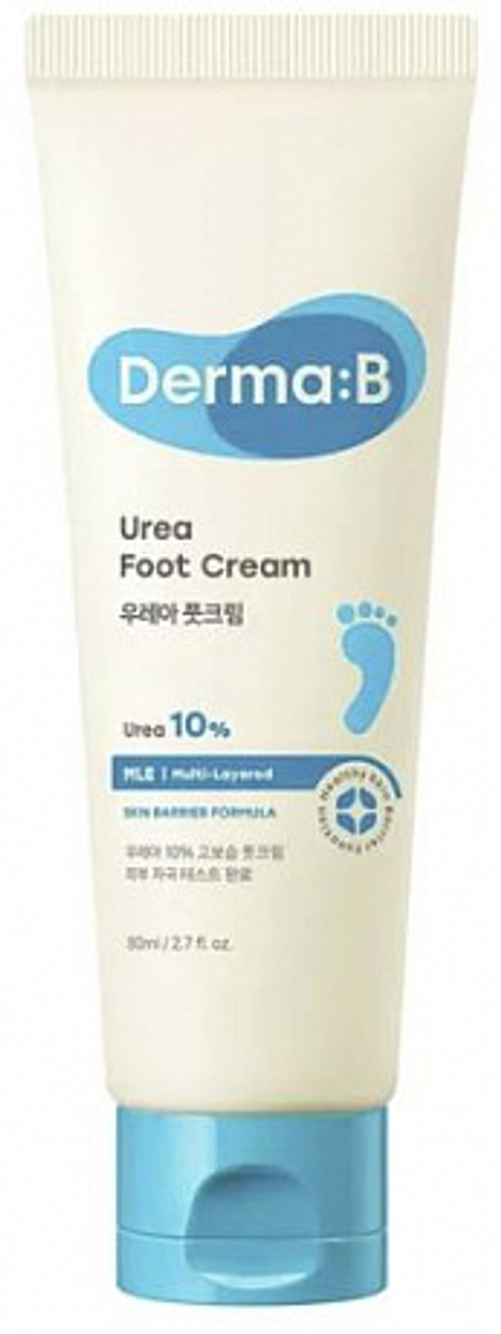 Крем для ног ламеллярный с мочевиной DERMA:B Urea 10% Foot Cream 80 мл