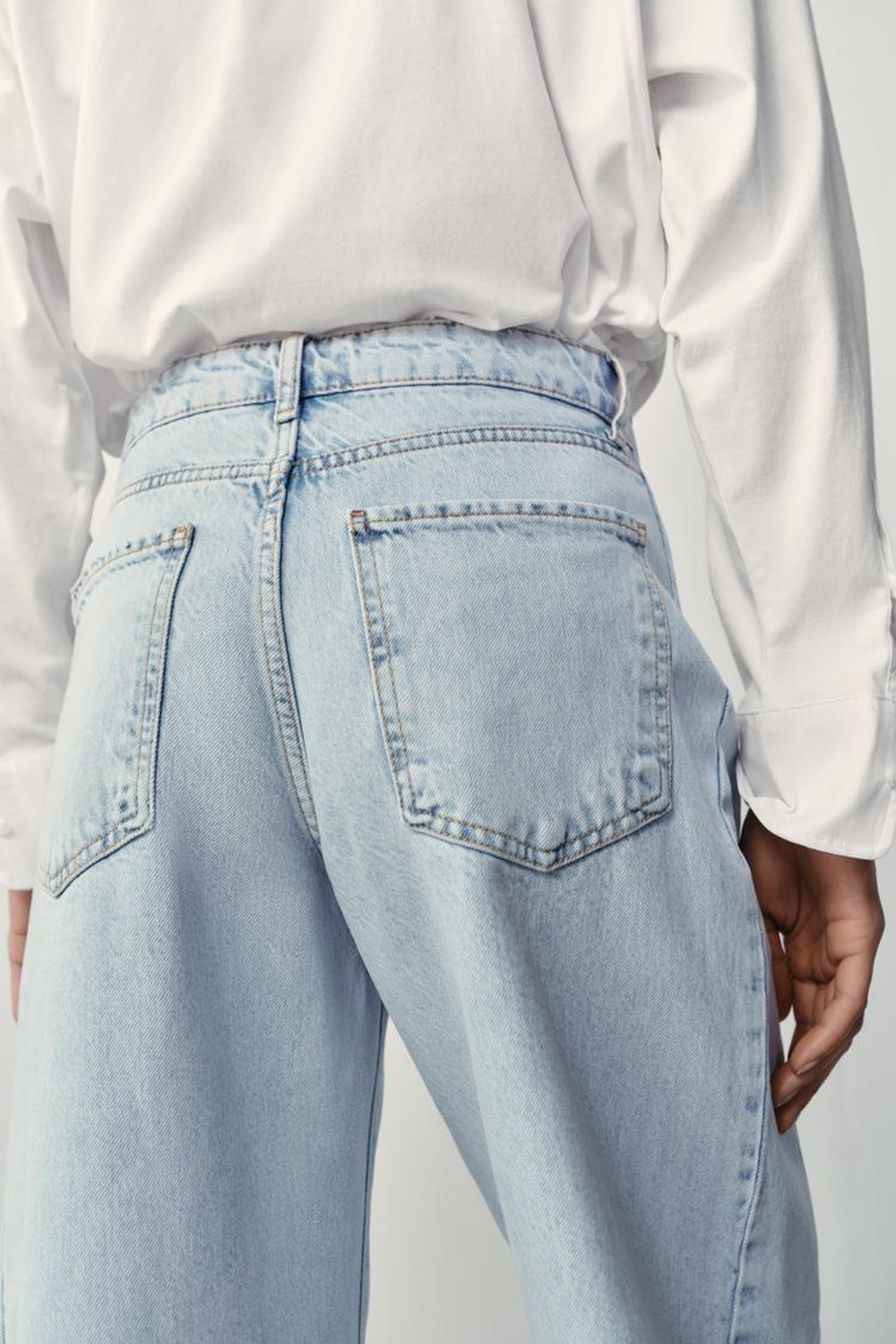 ZARA ДЖИНСЫ Z1975 BARREL С ВЫСОКОЙ ПОСАДКОЙ, ГОЛУБОЙ