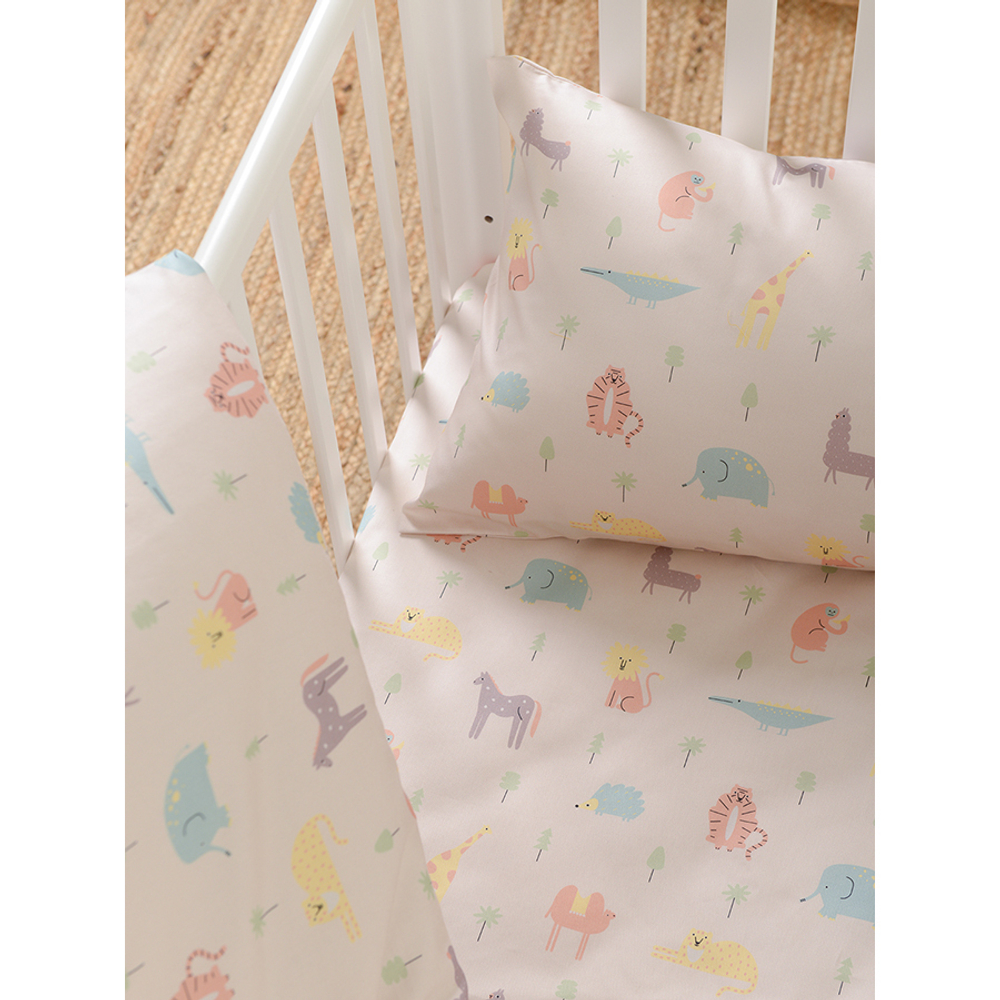 Простыня детская на резинке 70x140x20 Tkano Tiny world Animalia world