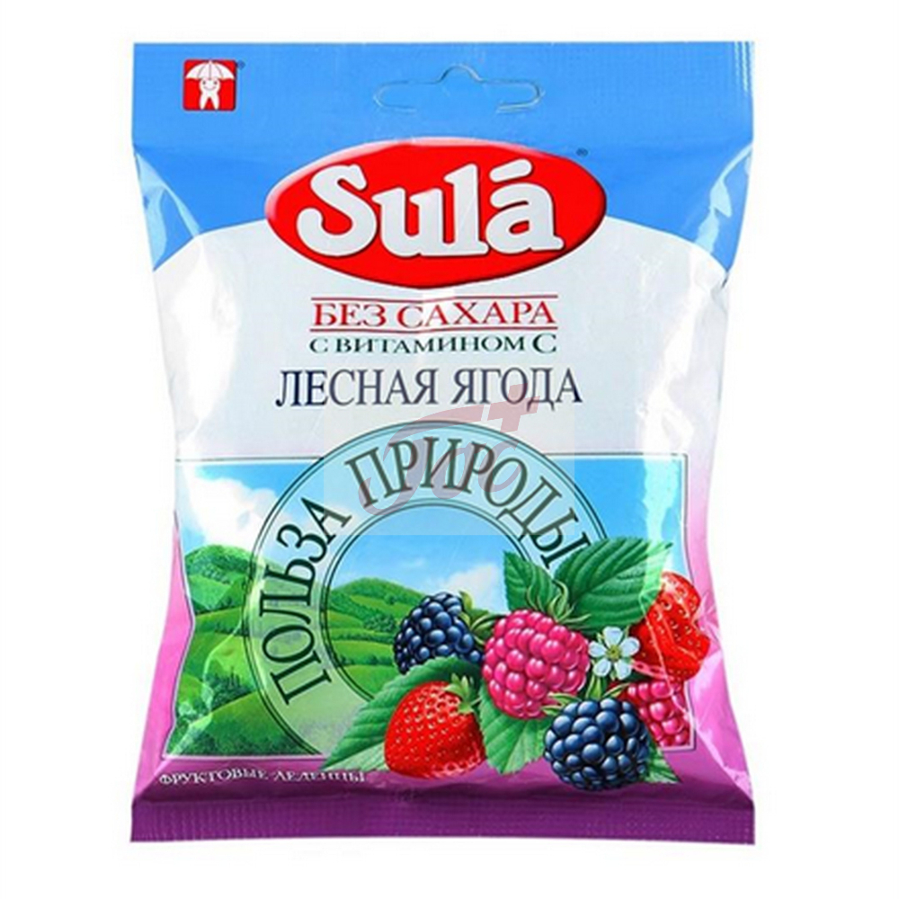 Карамель леденцовая Sula лесная ягода 60 гр