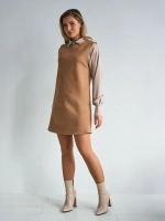 Платье сарафан офисное замшевое А силуэт