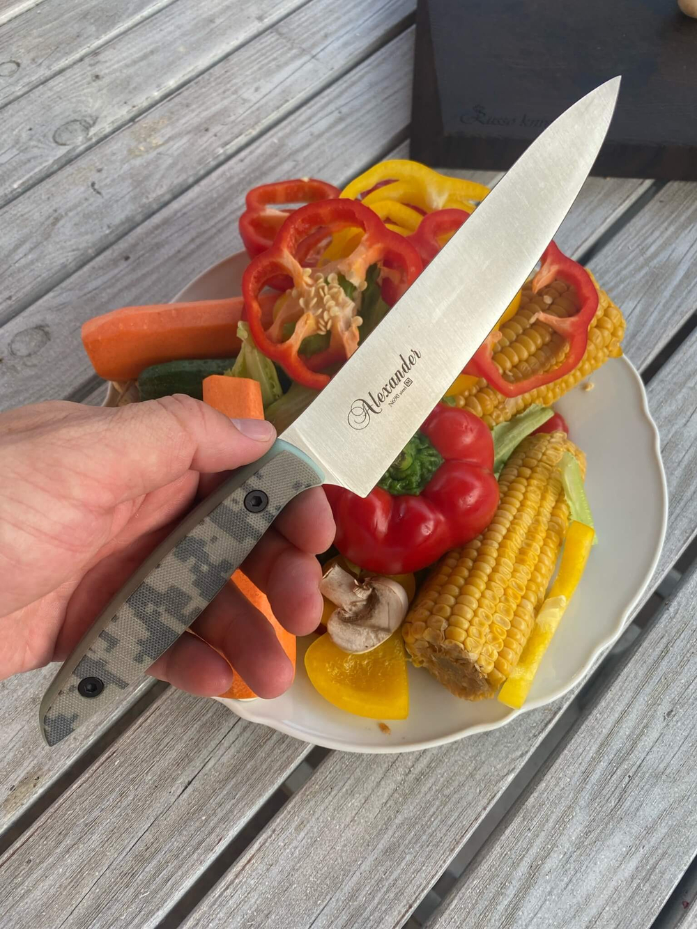 🏆Кухонный нож Alexander M PRO N690 Camo G10