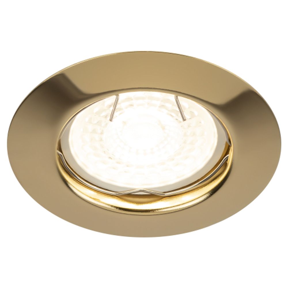 Светильник встраиваемый штампованный ЭРА ST3 GD под лампу MR16 GU5.3 золото | Штампованные встраиваемые светильники