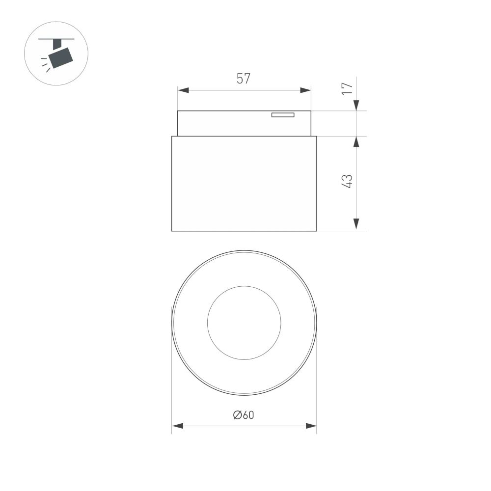 Светильник MAG-MICROCOSM-POINT-R60-5W Day4000 (BK, 36 deg, 24V) (Arlight, IP20 Металл, 3 года) 043257