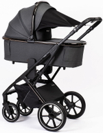 Детская коляска Peppy Tecla 3 в 1 с автокреслом Verona Black Shadow Antrazit Chrome Edition Графитовый