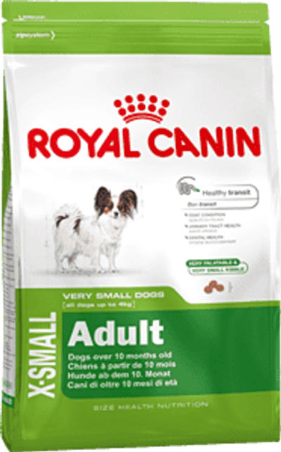 Сухой корм Royal Canin X-Small Adult для взрослых собак миниатюрных пород, пакет 500 г