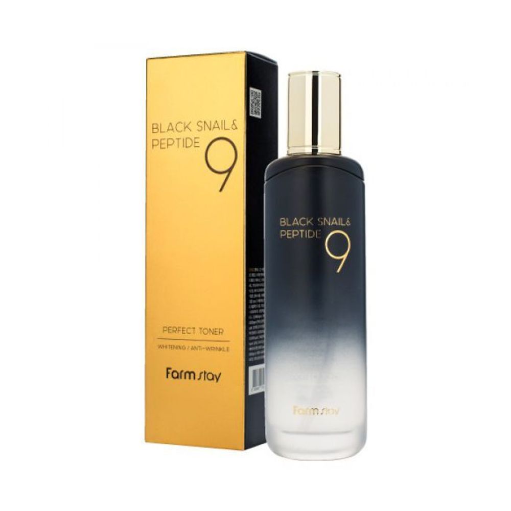 Farm Stay Black Snail &amp; Peptide9 Perfect Toner омолаживающий тонер с комплексом из 9 пептидов и муцином черной улитки