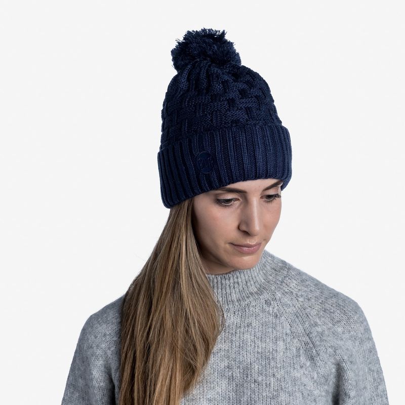 Шапка вязаная с флисом Buff Hat Knitted Polar Airon Night Blue Фото 3