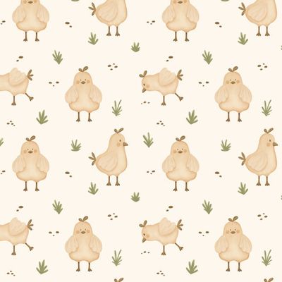 Цыплята на лугу