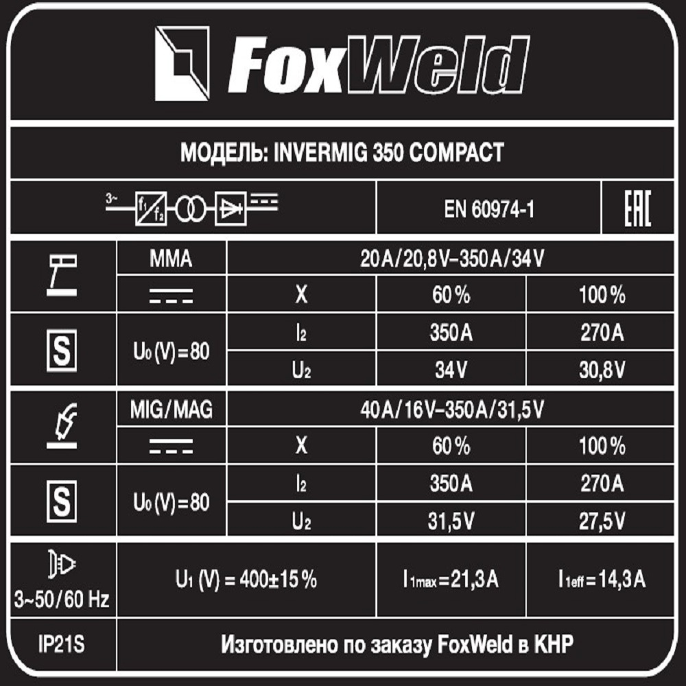 Сварочный полуавтомат Invermig 350 Compact