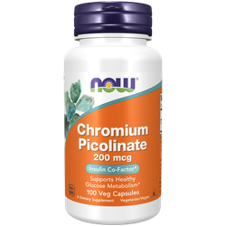 Now Chromium Picolinate 200 mcg 100 veg capsules, Хрома пиколинат