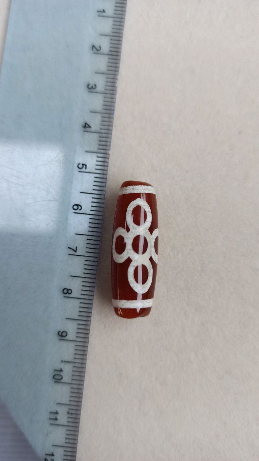 дзи-5гмб ДЗИ "5 глаз и Молния" бежевая, 30*10мм