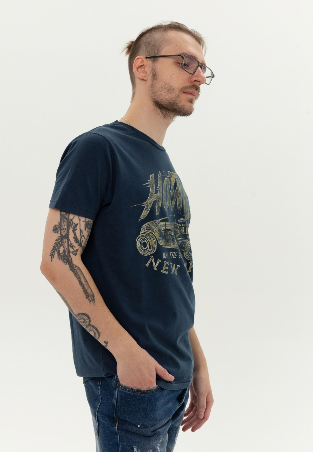 Футболка Bowery NYC "Hotrod" Vintage Navy