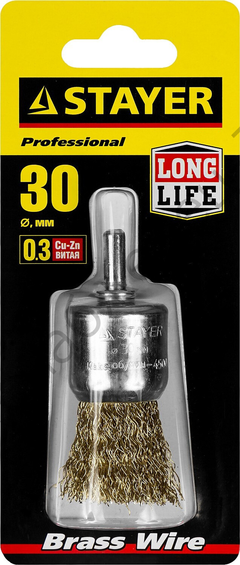 STAYER MAXClean 30 мм, витая латунированная стальная проволока, 0.3 мм, Щетка кистевая (35113-30)